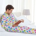 thumbnail image 6 of Naloa Bear And Polka Dot Men’s Pajamas Set - Long Sleeve Button Down Sleep Shirt and Pajama Bottoms Sleepwear Set-Medium, 6 of 7