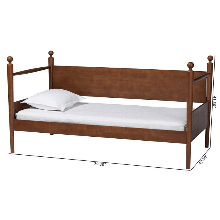 Baxton Studio Gianetta Japandi Daybed, Twin, Walnut Brown