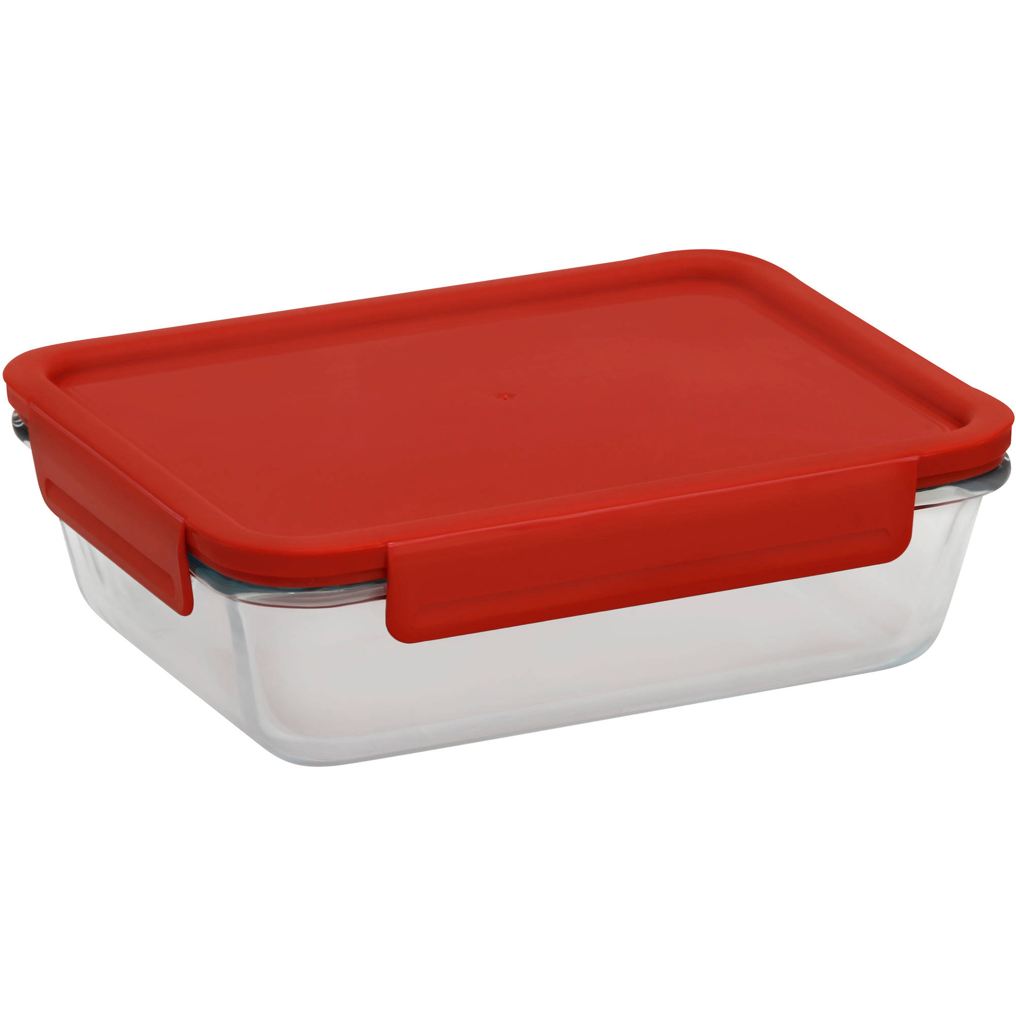 Pyrex 4Lock 6 Cup Rectangle Storage Bowl with Red Lid