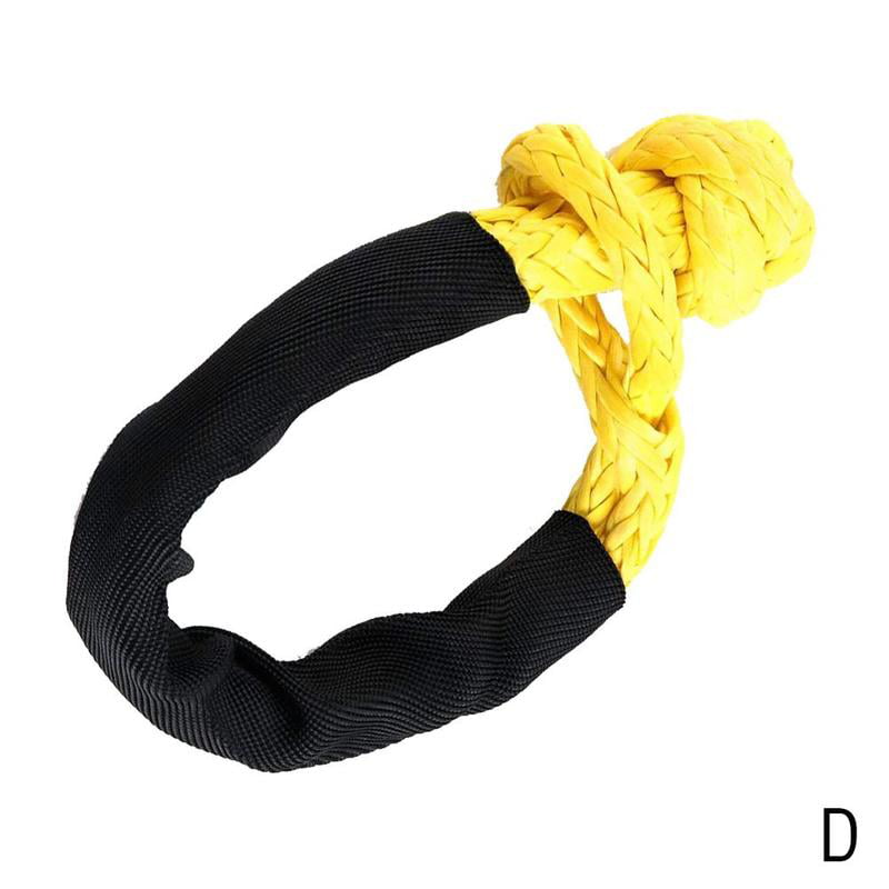 Black 1/2" Soft Shackle Rope Synthetic Tow Recovery Strap Tow Rope Soft Shackle. 