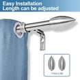 thumbnail image 4 of Urbanest Adjustable Single Curtain Rod Set Bullet Finials – 5/8-Inch Diameter, With Brushed Steel Rod, 84–120 Inches, 4 of 6