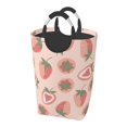 thumbnail image 1 of DouZhe 50L Rectangular Laundry Basket, Pink Doodle Strawberries Prints Waterproof Foldable Laundry Hamper with Aluminum Handles, 1 of 6
