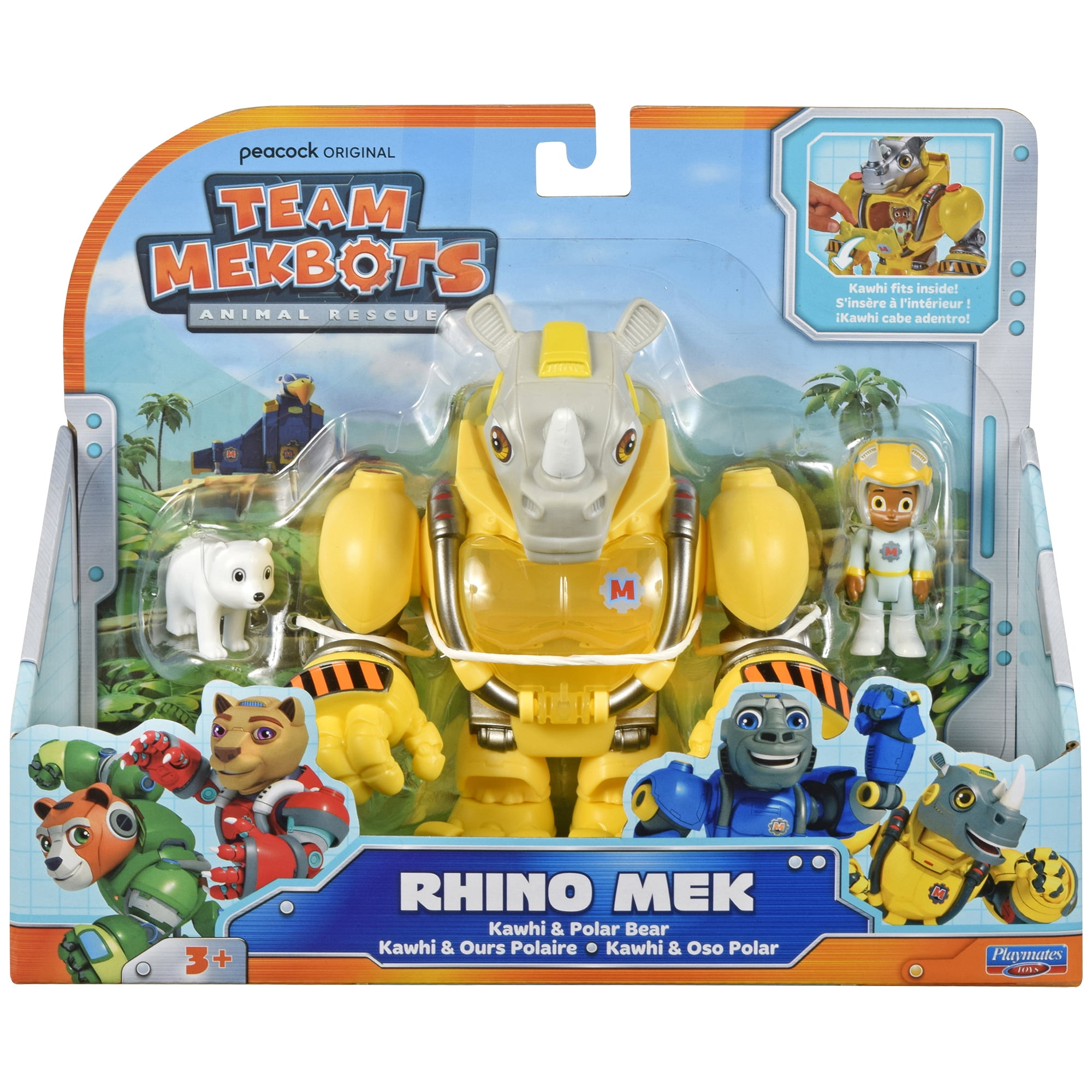 Team Mekbots: Animal Rescue Rhino Mek with Kawhi by Playmates Toys