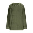 thumbnail image 4 of ZQUUVOU Women's Fuzzy Hoodies Solid Color Faux Fur Cozy Hooded Sweatshirt Long Sleeve Pullover Tops for Winter Green, 4 of 9