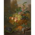 thumbnail image 2 of Willem van Leen 20x24 Gold Ornate Framed and Double Matted Museum Art Print Titled - An Urn Filled with Flowers, Grapes, Peaches, Plums and Apricots, a Pineapple and a Pigeon in the Foregrou, 2 of 4
