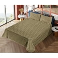 thumbnail image 4 of Ambesonne Nature Fitted & Flat Sheet with Shams 4 Pcs Set, Minimalist Chevron Leaves, Calking, Dark Cocoa and Cream, 4 of 5