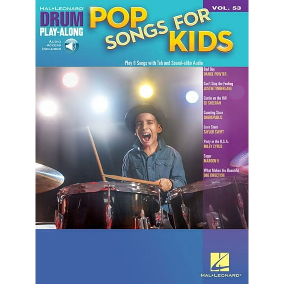 Pop Songs for Kids: Drum Play-Along Volume 53, (Paperback)