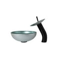 thumbnail image 3 of Mini 12-inch Silver Foiled Glass Vessel Bath Sink Set, Matte Black, 3 of 3