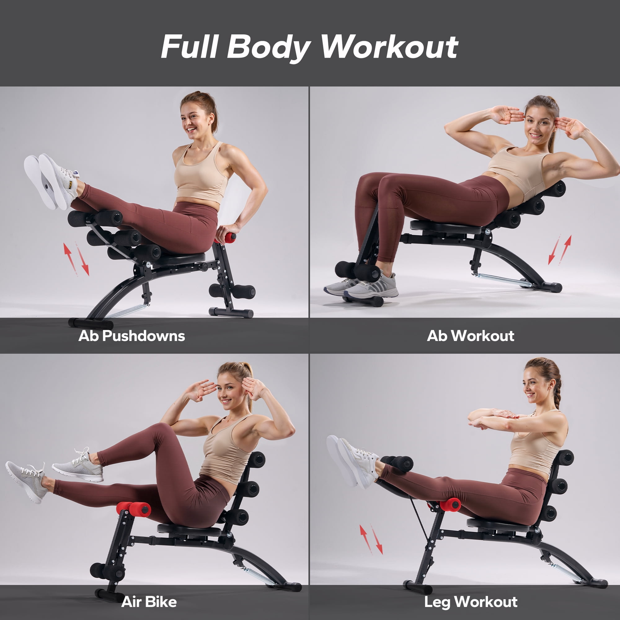 MERACH Ab Machine, Stomach Workout Equipment with Adjustable Length, Abdominal Workout Bench with Ergonomic Design