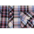 thumbnail image 3 of Men’s Western Short Sleeve Button Down Casual Plaid Pearl Snap Cowboy Shirt (#21 Red/Blue, 3XL), 3 of 3