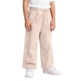thumbnail image 3 of SONXAHE Toddler Boys Cotton Gauze Pants Solid High Waist Wide Leg Straight Fit Breathable Trousers,Beige, 3 of 5