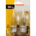 thumbnail image 2 of 2Pk 60W Standard Base Indoor/Outdoor B10 Light Bulbs Sylvania Light Bulbs 13442, 2 of 2