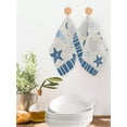 thumbnail image 2 of Blue Coastal Kitchen Dish Towels for Drying Dishes Set of 4, Vintage Ocean Nautical Starfish Coral Striped Waffle Weave Microfiber Hand Tea Bathroom Towels Quick Dry & Absorbent Towel 12x12, 2 of 7
