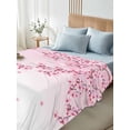 thumbnail image 5 of Cherry Blossom Flat Sheets Only Full Size, Soft Breathable Bed Top Sheets for Mattress, Gradient Tree Pink Flower Plant Luxury Bedding Flat Sheets for Home Hotel Bedroom Bed Protection, 5 of 9
