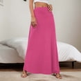 thumbnail image 2 of Falda de punto de cintura alta para mujer: ajuste elástico para el día a día, yoga o ir de compras, color liso, poliéster, lavable a máquina, para todas las estaciones., 2 of 4