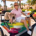 thumbnail image 3 of Golf Cart Seat Covers for 2 Seater,Colorful Pigment Microfiber Cart Seat Towel Blanket,Abstract Color Block Oil Painting Absorbent Breathable Non Slip Bench Seats Protector for Golf Course 51"x31", 3 of 9