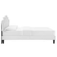 thumbnail image 4 of Platform Bed Frame, King Size, White, Velvet, Mid Century French Bedroom, Modern Contemporary Boutique HB35480, 4 of 12