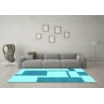 thumbnail image 3 of Ahgly Company Indoor Round Solid Light Blue Modern Area Rugs, 5' Round, 3 of 4