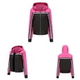 thumbnail image 7 of IROINNID Women's Hooded Casual Jacket Solid Color Long Sleeve Leisure Jacket Waterproof Coat Drawstring Outerwear Patchwork Jackets, Hot Pink, 7 of 7