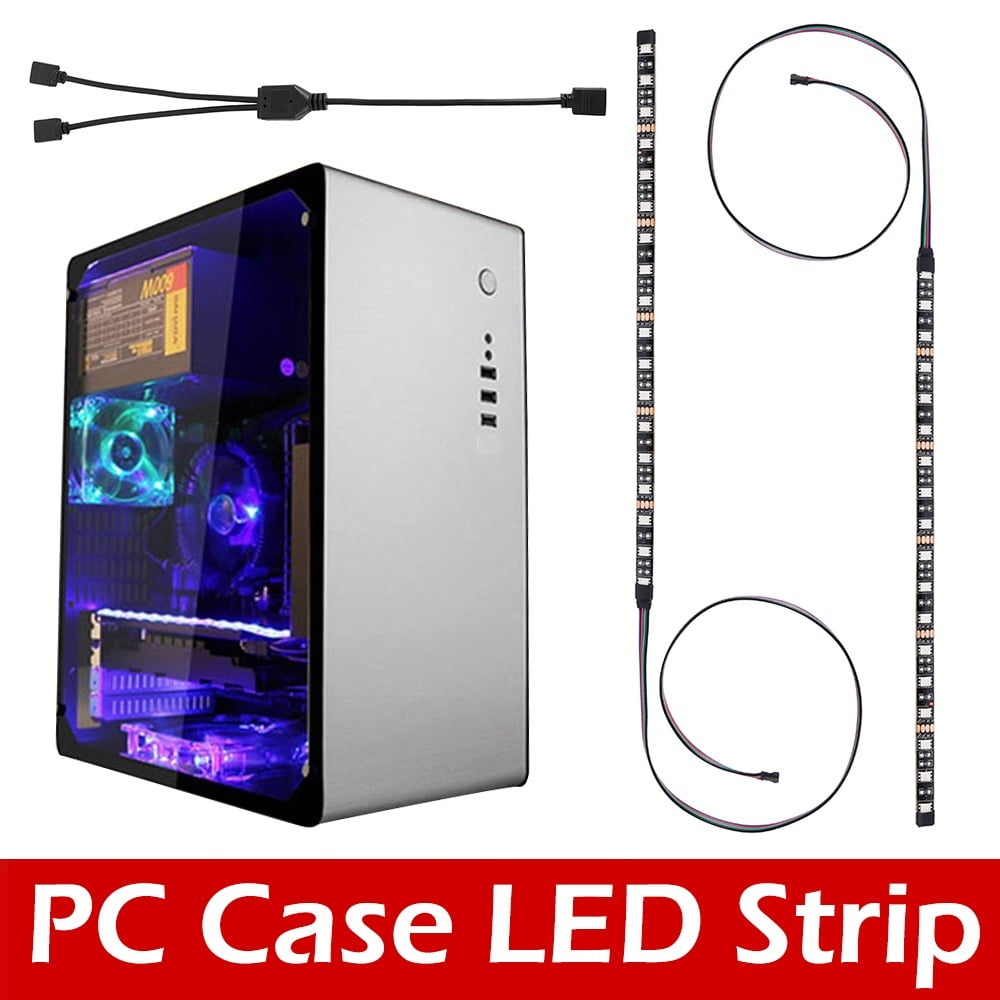 2pcs 30cm Flexible 5050 LED Case Strip Light for PC Computer Case DC