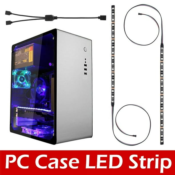 2pcs 30cm Flexible 5050 LED Case Strip Light for PC Computer Case DC