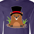 thumbnail image 4 of Inktastic Groundhog Day with Groundhog in Top Hat Long Sleeve T-Shirt, 4 of 5