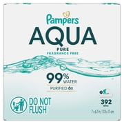 Pampers Aqua Pure Baby Wipes Unscented, 7-Pack, 392 Total Count (Select for More Options)