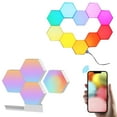 thumbnail image 1 of Yescom APP Control WiFi Hexagon LED Light Kit 14 Blocks & Base w/Alexa Google Home Game Room Decoration, 1 of 7