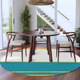 thumbnail image 3 of Modern Teal Gold Round Area Rug 8Ft Washable Large Circle Rugs for Living Room Dorm, Minimalist Geometric Yellow Striped Non-Slip Carpet Floor Mats Indoor Outdoor Carpet Runner Aesthetic Home Decor, 3 of 8