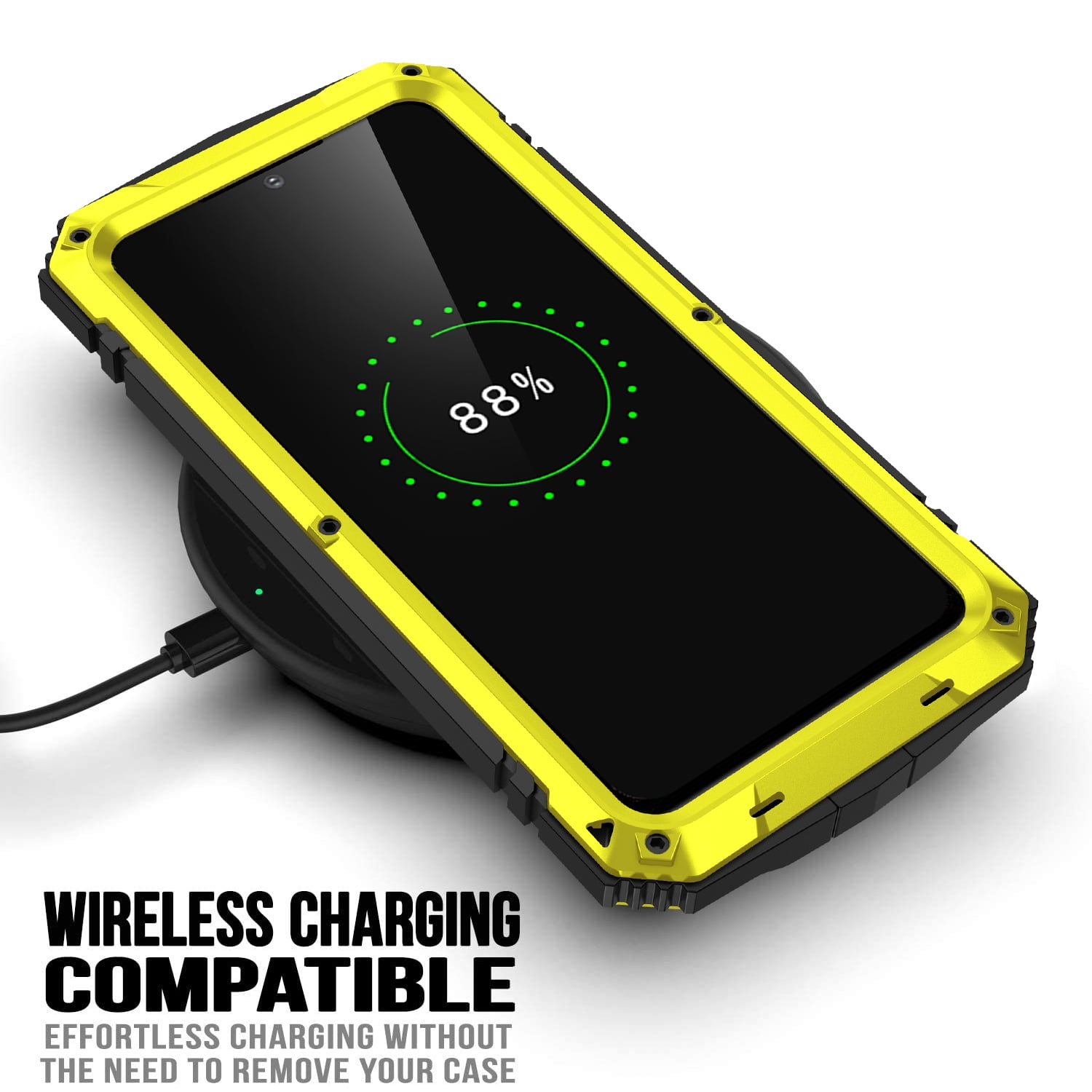 Samsung S23 Plus Rugged Full-Body Case, Metal Bumper Built-in Screen Protector&Kickstand,Dustproof Drop-Proof,Full Body Protection Heavy Duty Rugged Military Cover For Samsung Galaxy S23 Plus, Yellow