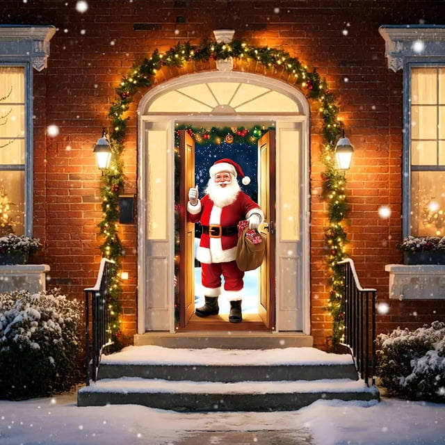 Decoración Navideña para Puerta, Tapiz para Puerta, Decoración Navideña para Puerta, Tapiz para Puerta