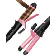 1 inch Travel Curling Iron, 2 in 1 Fast Heating Hair Straightener & Curler, Ceramic Flat Iron Styling Tool with 3 Temp, Dual Voltage