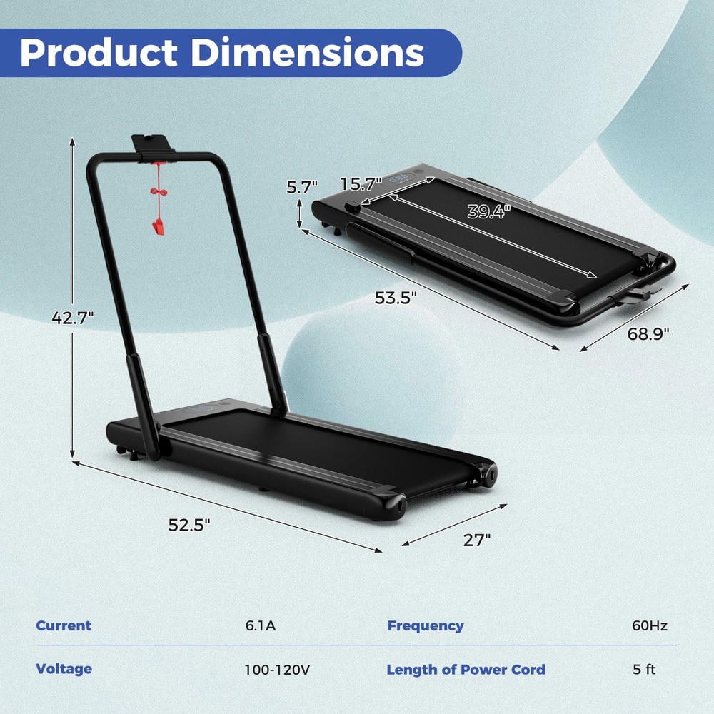 Barara King 3-in-1 3HP Walking Treadmill with Smart Apps Remote Control and Speakers, Foldable Treadmill for Indoor, Gym, Living Room, Exercise, Black