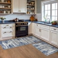 thumbnail image 3 of Kitchen Rugs Sets of 3 Non Slip Washable Kitchen Mats for Floor, Waterproof Abstract Kitchen Runner Rug, Floor Mat Carpet for Hallway, Laundry, Sink, Entryway, Bathroom, Blue&Ivory, 3 of 5