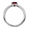 thumbnail image 3 of SuperJeweler 1 1/2 Carat Oval Shape Created Ruby and Halo Diamond Ring In Sterling Silver For Women, 3 of 6