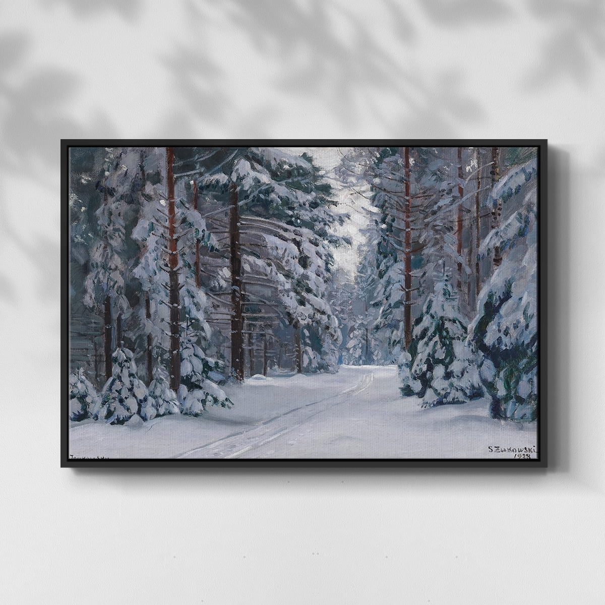 Vintage Landscape-CCLXVII By Wexford Home Framed in Black Wood Gallery Wrapped Canvas 27 in. x 41 in.