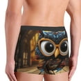 thumbnail image 3 of Uemuo Quirky Owl With Glasses Pattern Men's Boxer Briefs,Trunk Anti-Chafing,Comfortable, Durable, and Stylish Underwear-Small, 3 of 9