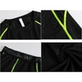 thumbnail image 3 of Men's Sports Running Set Compression Shirt + Pants Skin-Tight Long Sleeves Quick Dry Fitness Tracksuit Gym Yoga Suits,Black Blue,Adults/M, 3 of 4