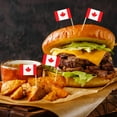 thumbnail image 4 of 100 Pcs Canada Toothpick Flag Toothpicks Flags for Cocktail and Cake Decoration at Parties Celebrations and Sports Events, 4 of 7