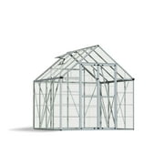 Palram - Canopia Snap & Grow 8 x 8 Polycarbonate/Aluminum Walk-In Greenhouse – Silver - with Roof Vent