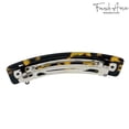 thumbnail image 3 of Francés Amie rectángulo largo amarillo Tokio celuloide acetato hecho a mano automático grande clip pasador (amarillo Tokio), 3 of 5