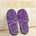 thumbnail image 2 of Fotbe Purple Snowflakes Pantuflas Peludas para Mujer con Estampado, Zapatillas de Peluche, Zapatos de Invierno para Casa, Uso Interior y Exterior-Large, 2 of 8