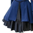 thumbnail image 4 of Women Girls Renaissance Gothic Dress Long Sleeves Ruffle Dress with Bows Button A Line Swing Vintage Plus Size Dress, 4 of 4