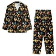 thumbnail image 4 of SCRAWLGOD Chicken Pajamas for Women Long Sleeve Button Up Pajama Top Women Soft Size 4XL V Neck Graphic Pj Sets for Women Washable 2-Piece Lounge Set Women, 4 of 7