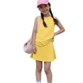 thumbnail image 5 of Grblisyd Girls Summer Outfits Solid Color Tennis Skirt Sets Sleeveless Tank Tops and Pleated Skirts 2 Piece Outfit Activewear Clothes 5-12 Years, 5 of 6