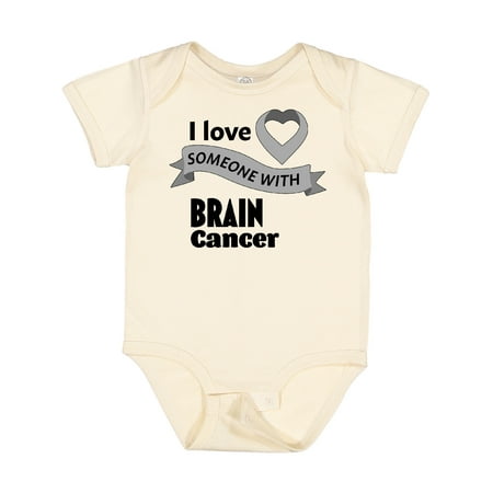 

Inktastic I Love Someone with Brain Cancer- Gray Heart Ribbon Gift Baby Boy or Baby Girl Bodysuit
