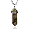 thumbnail image 1 of Unakite Gemstone Hexagonal Pointed Reiki Chakra Pendant Necklace 18", 1 of 3