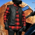 thumbnail image 5 of First Mfg Co - Commando - Men's Motorcycle Biker Riding Black Leather Vest - 5X Large, 5 of 5