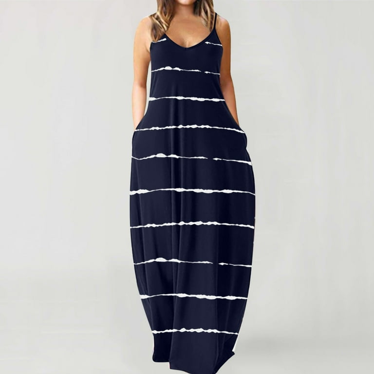 Generic Women's Simple Cotton Linen Sling Dress, Sleeveless