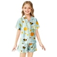 thumbnail image 2 of Girls' Festival Printed Silk Imitation Pajama Short Sleeve Set, 2 of 4